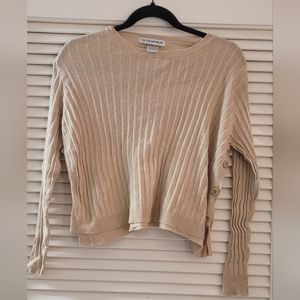 Cotton Emporium Beige Ribbed Sweater